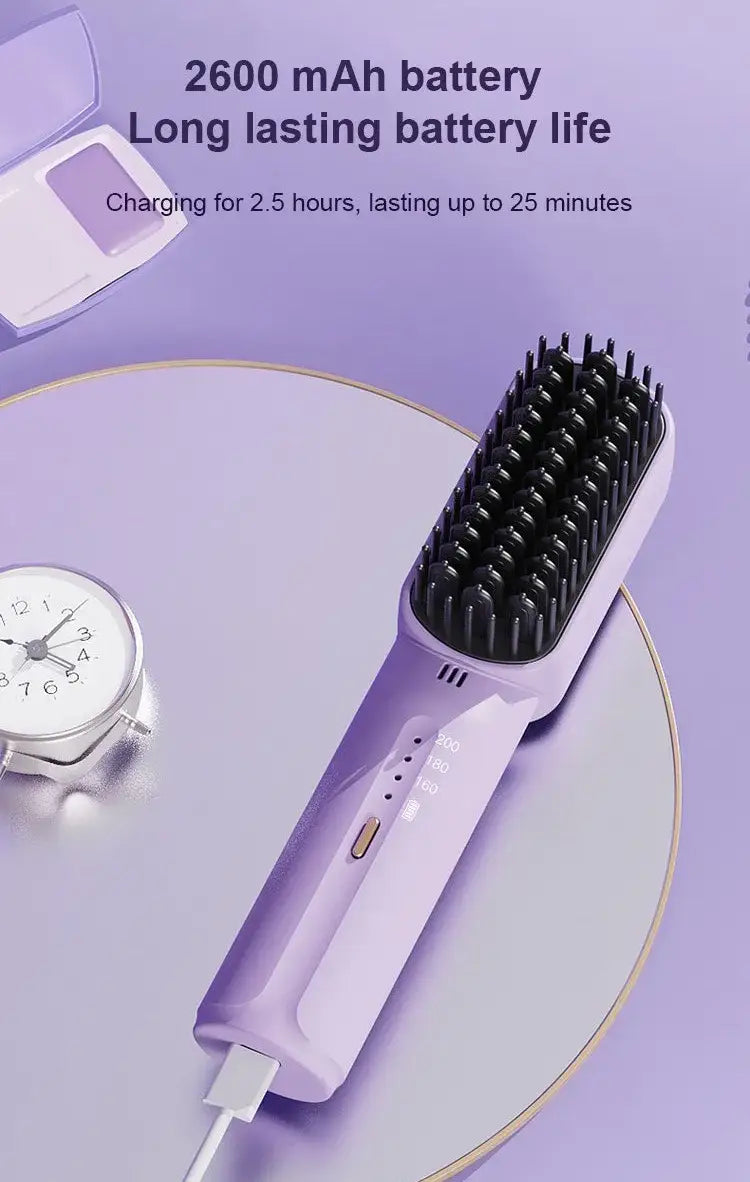 Portable Cordless Hair Straightening Comb